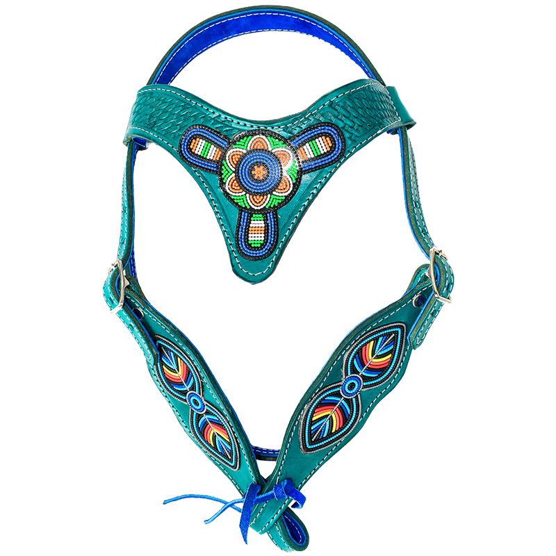 Cabezada estilo huichol para caballo