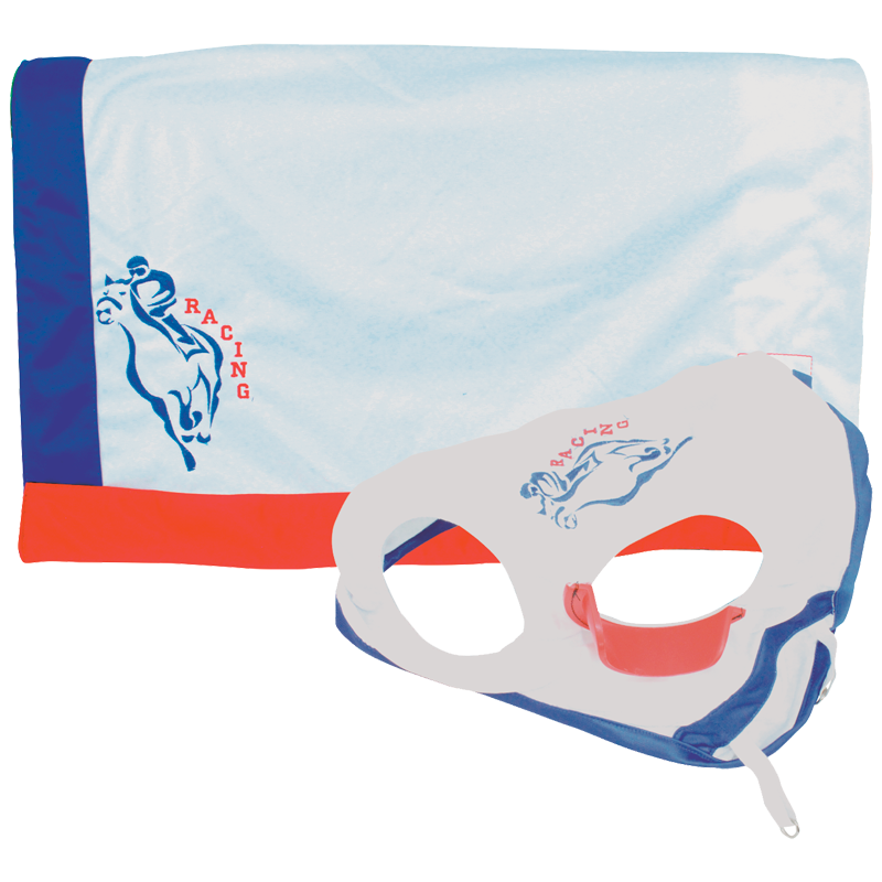 Juego de mantilla y máscara estampada bordada