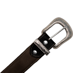 Cinturón vaquero para dama de vaqueta bordado girasoles