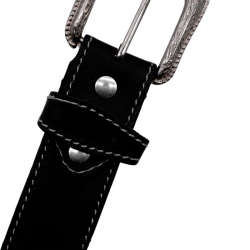 Cinturón para jinete sheriff de vaqueta con estoperoles