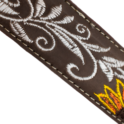 Cinturón para jinete vaquero de vaqueta bordado medio girasol dama