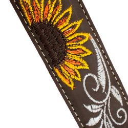 Cinturón para jinete vaquero de vaqueta bordado medio girasol dama