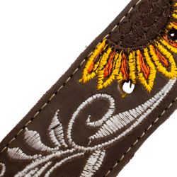 Cinturón para dama vaquero de vaqueta bordado medio girasol