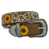 Cinturón para jinete vaquero bordado girasol con ramas dama