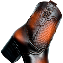 Botín para dama grabado exótico pitón