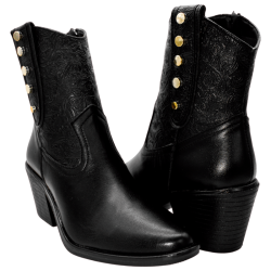 Botín para dama cincelado