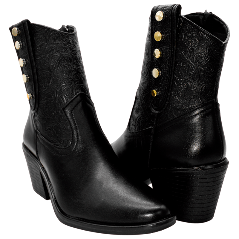 Botín para dama cincelado