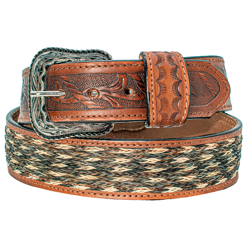 Cinturón troquelado con crin