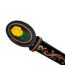 Cinturón de niña bordado de flor