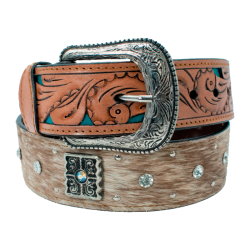 Cinturón decorado con pelo...