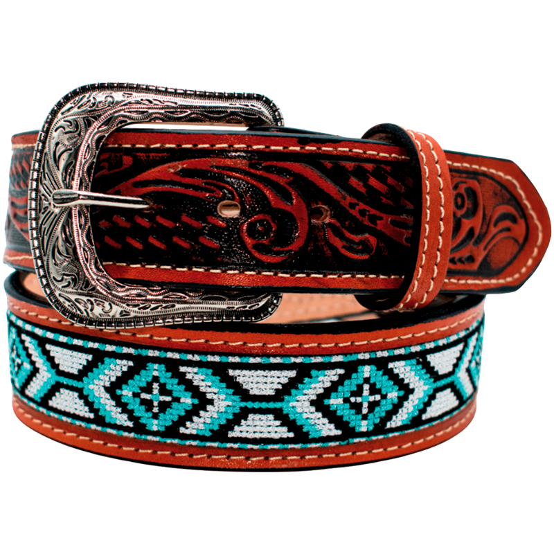 Cinturón para jinete bordado imitación chaquira