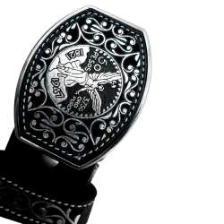 Cinturón para jinete navajeado láser metálico dorado