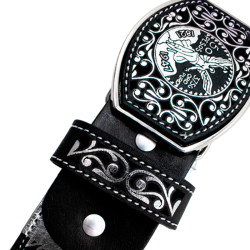 Cinturón para jinete navajeado láser metálico dorado