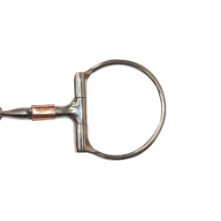 Freno snaffle barril para caballo con filete de acero inoxidable y bocado de cobre