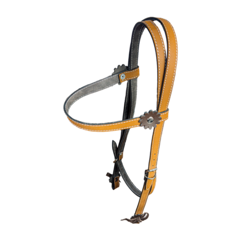 Cabezada para caballo de frente con ahogador en piel