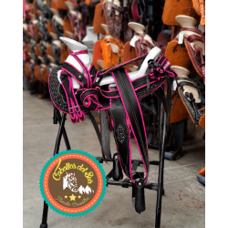 Montura para Caballo Cola de Pato de Cuero Recuperado Infantil