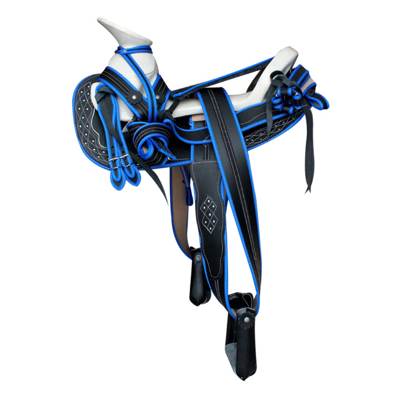 Montura para Caballo Cola de Pato de Cuero Recuperado Infantil