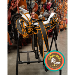 Montura para Caballo Cola de Pato de Cuero Recuperado Infantil