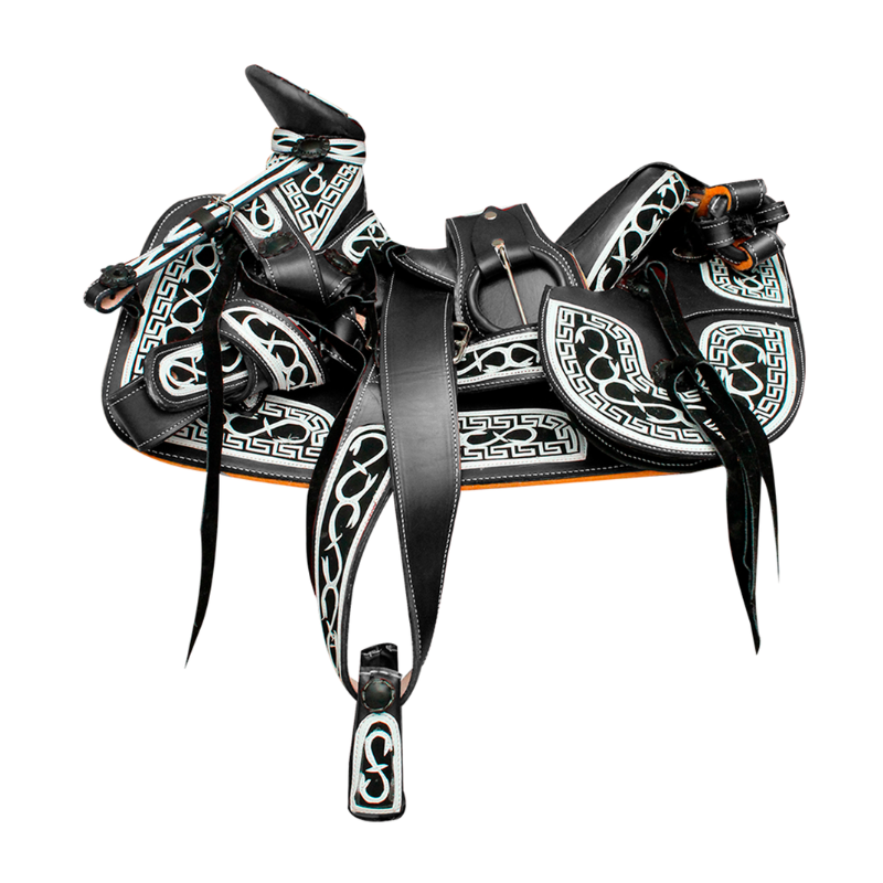 Montura para Caballo Infantil de Vaqueta Redonda Navajeada