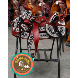Montura para Caballo Infantil de Vaqueta Redonda Navajeada