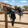 Montura para Caballo de Vaqueta Redonda con Asiento Forrado Infantil