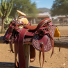 Montura para Caballo de Vaqueta Redonda con Asiento Forrado Infantil