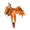 Montura para Caballo de Vaqueta Cuadrada con Asiento Forrado Infantil