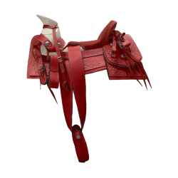 Montura para Caballo de Vaqueta Cuadrada con Asiento Forrado Infantil