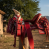 Montura para Caballo de Vaqueta Cuadrada con Asiento Forrado Infantil