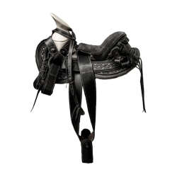 Montura para caballo de vaqueta cola de pato con asiento forrado infantil