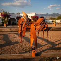 Montura para caballo de vaqueta cola de pato con asiento forrado infantil