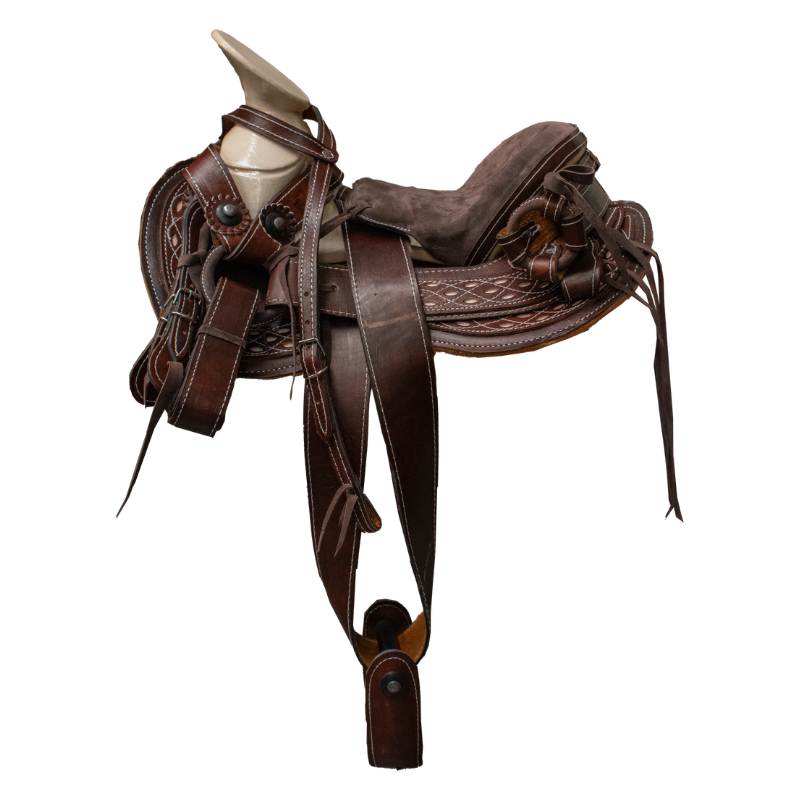Montura para Caballo Infantil de Vaqueta Cola de Pato Ortopédica