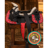 Montura para Caballo Redonda de Cuero Recuperado con Cantinas