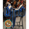 Montura para Caballo Redonda de Cuero Recuperado con Cantinas