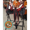 Montura para Caballo Redonda de Cuero Recuperado con Cantinas
