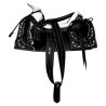 Montura para Caballo Cuadrada de Cuero Recuperado con Cantinas