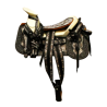 Montura para Caballo Redonda de Lona con Cantinas Camuflaje