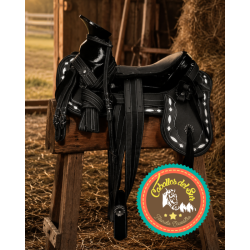 Montura para Caballo Cola de Pato de Lona con Cantinas