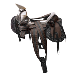 Montura para Caballo Cola de Pato de Lona con Cantinas