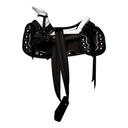 Montura para Caballo Redonda de Lona con Cantinas