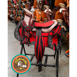 Montura para Caballo Redonda de Lona con Cantinas