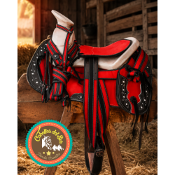 Montura para Caballo Redonda de Lona con Cantinas