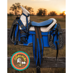 Montura para Caballo Redonda de Lona con Cantinas