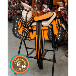 Montura para Caballo Redonda de Lona con Cantinas