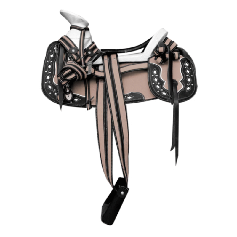 Montura para Caballo Redonda de Lona con Cantinas
