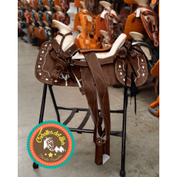 Montura para Caballo Redonda de Vaqueta Sencilla