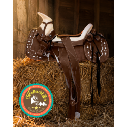 Montura para Caballo Redonda de Vaqueta Sencilla