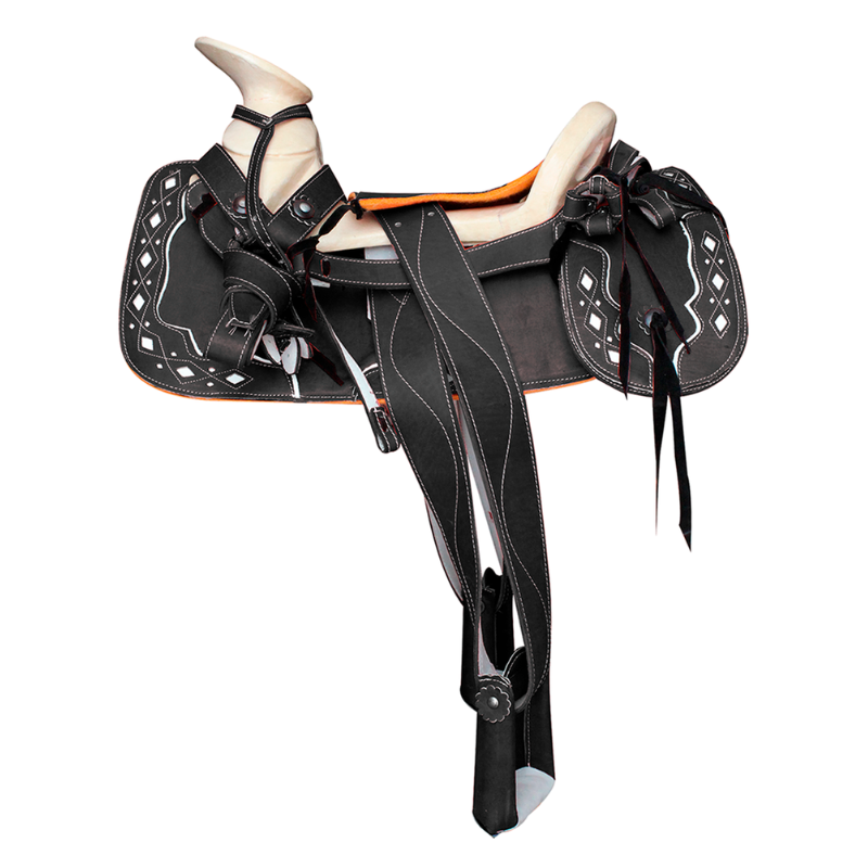 Montura para Caballo Redonda de Vaqueta Sencilla
