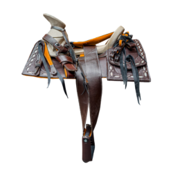Montura para Caballo Cuadrada de Vaqueta Sencilla