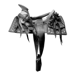 Montura para Caballo Cuadrada de Vaqueta Sencilla